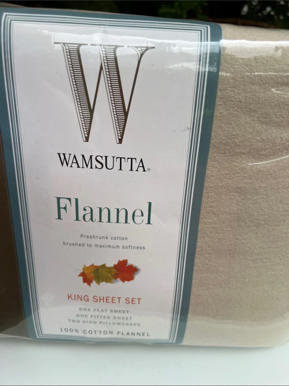 Wamsutta Flannel King Sheet Set in Beige/Tan